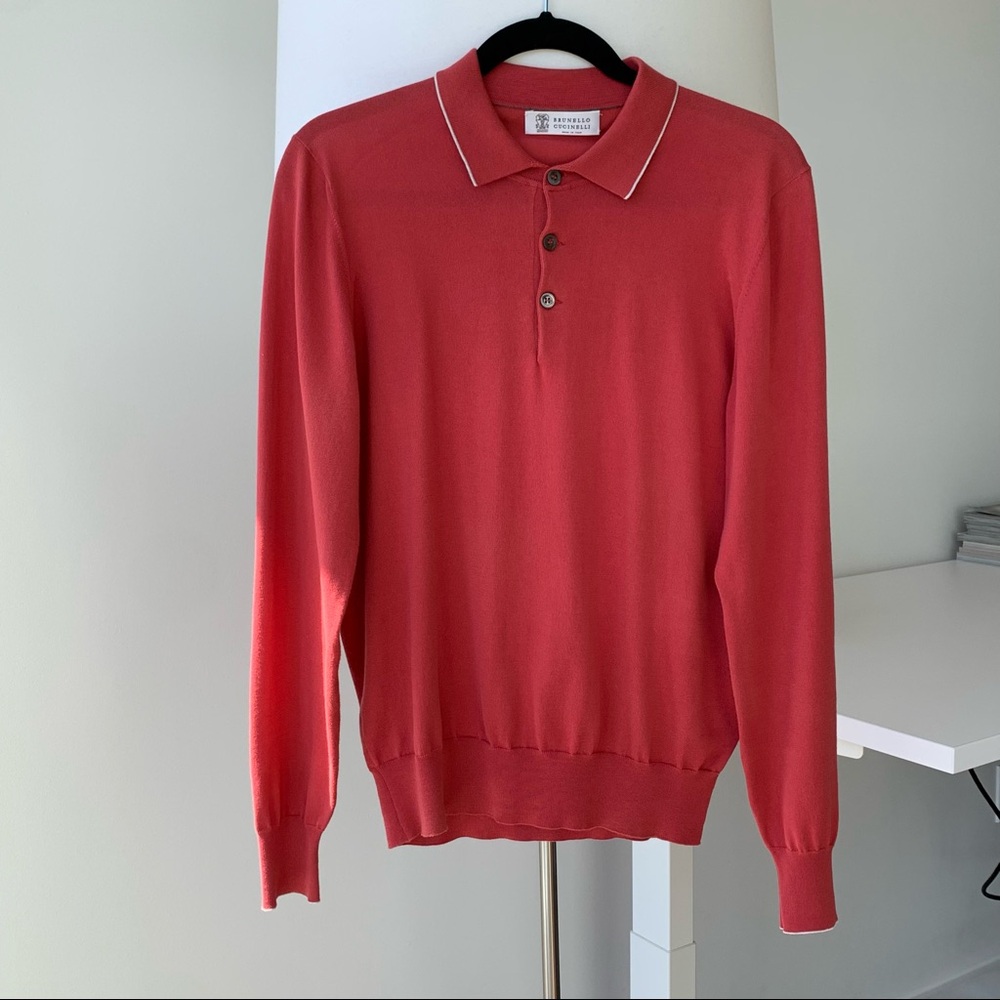 ❌SOLD❌Brunello Cucinelli Men’s Cotton Polo Sweater, Size 46IT